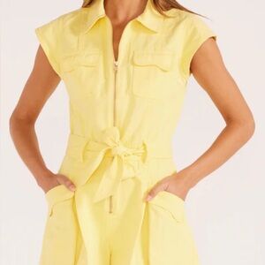 MINKPINK Sunny Yellow Playsuit Size Large NWOT